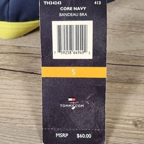 Tommy Hilfiger Bandeau Bikini Top with Halter Tie Sz S - Picture 8 of 9